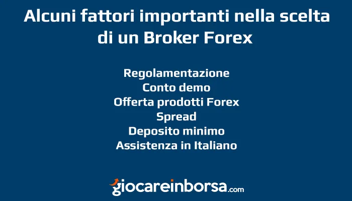 Alcuni dei parametri più importanti per scegliere un broker del Forex