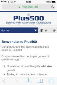 benvenuto su Plus500