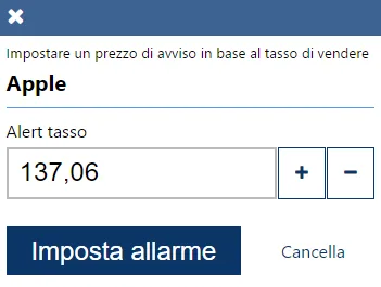 Come impostare l'alert di prezzo su Plus500 o modificarlo