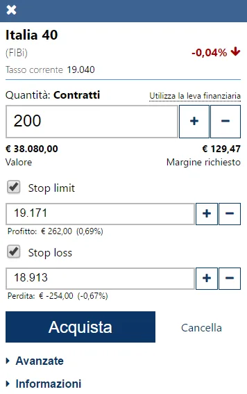 ordine stop limit su Plus500