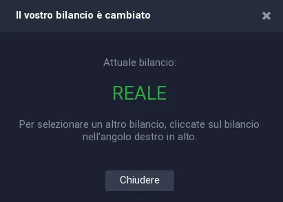 Passaggio al conto reale su IQ Option