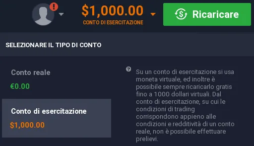 Passaggio al conto reale su IQ Option