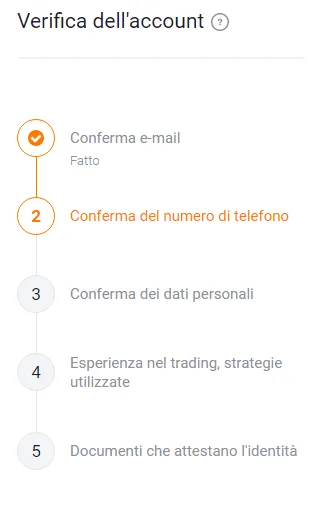Verifica account IQ Option