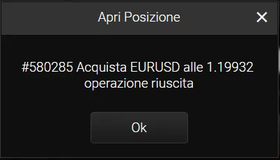 Conferma operazione di trading su 24option