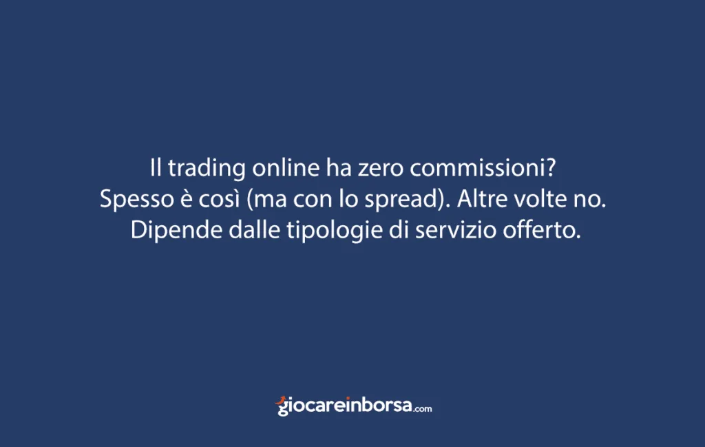 Informazioni sulle commissioni del trading online.