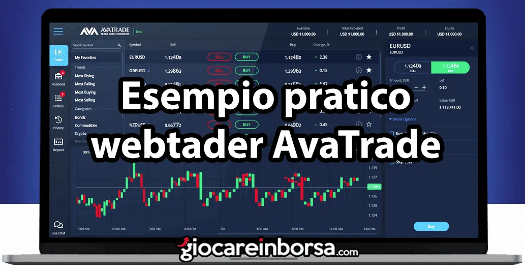 Esempio pratico di trading con la piattaforma webtrader di AvaTrade