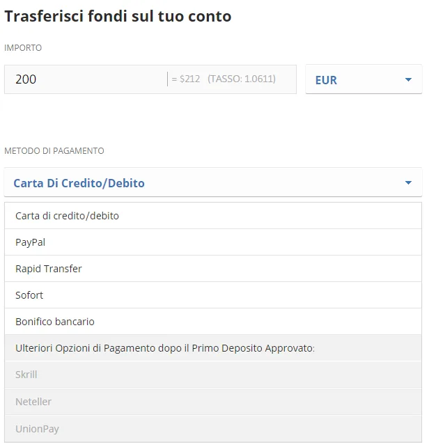 Il deposito con Skrill su eToro vale dal secondo in poi