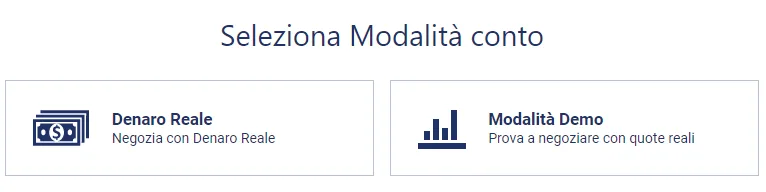 Come si seleziona il conto demo o reale su Plus500