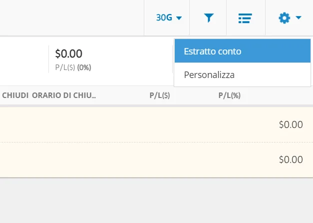 Estratto conto su eToro, dove si scarica
