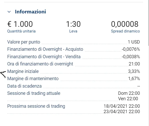margine iniziale e di mantenimento su Plus500
