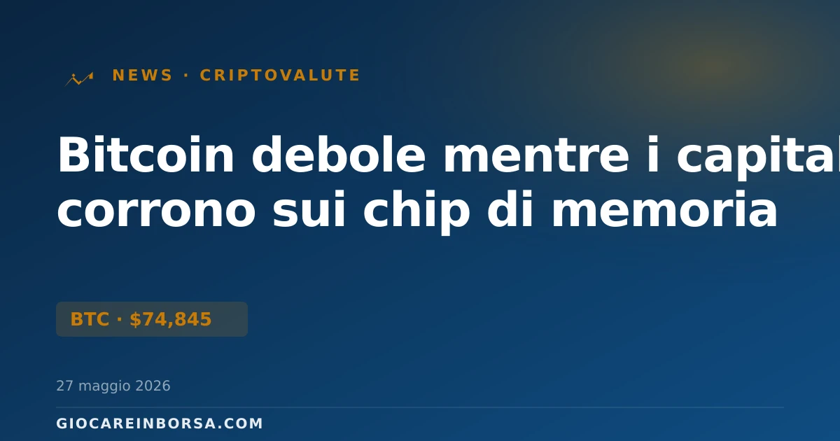 Bitcoin debole mentre i capitali corrono sui chip di memoria