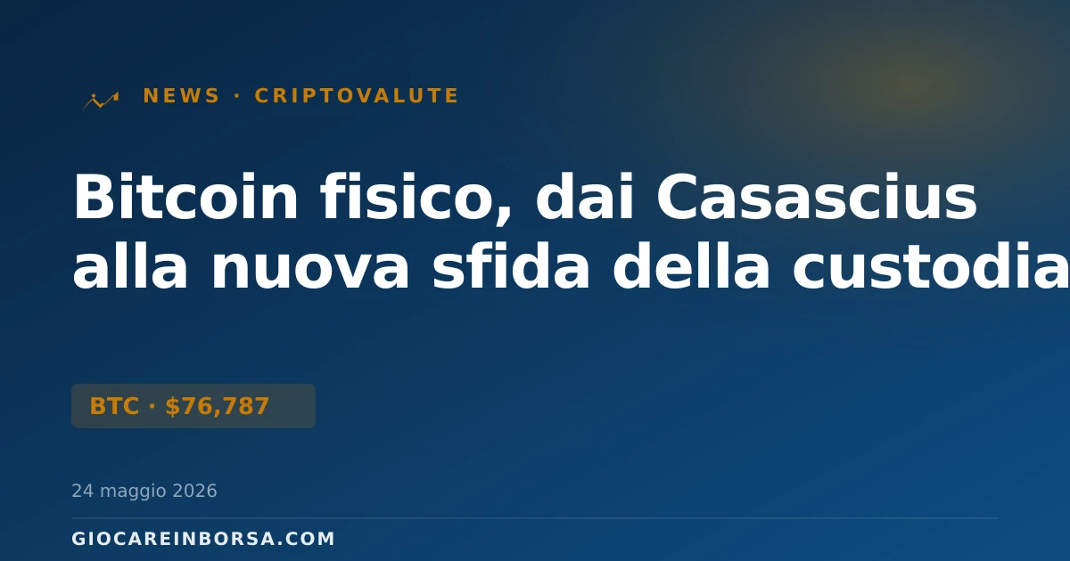 Bitcoin fisico, dai Casascius alla nuova sfida della custodia