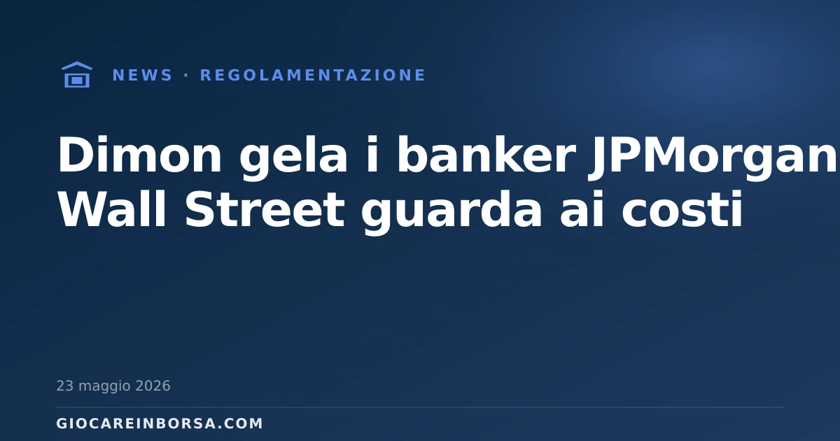 Dimon gela i banker JPMorgan: Wall Street guarda ai costi