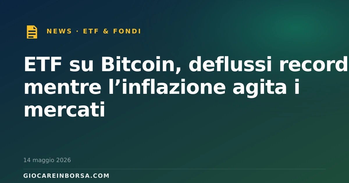 ETF su Bitcoin, deflussi record mentre l’inflazione agita i mercati
