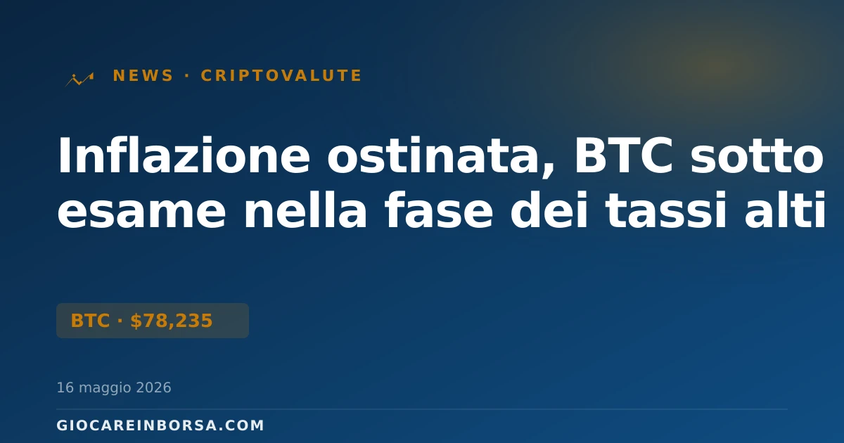 Inflazione ostinata, BTC sotto esame nella fase dei tassi alti