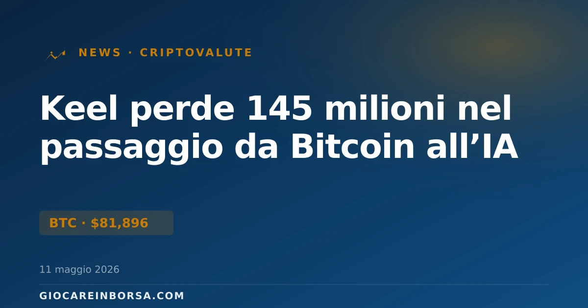 Keel perde 145 milioni nel passaggio da Bitcoin all’IA