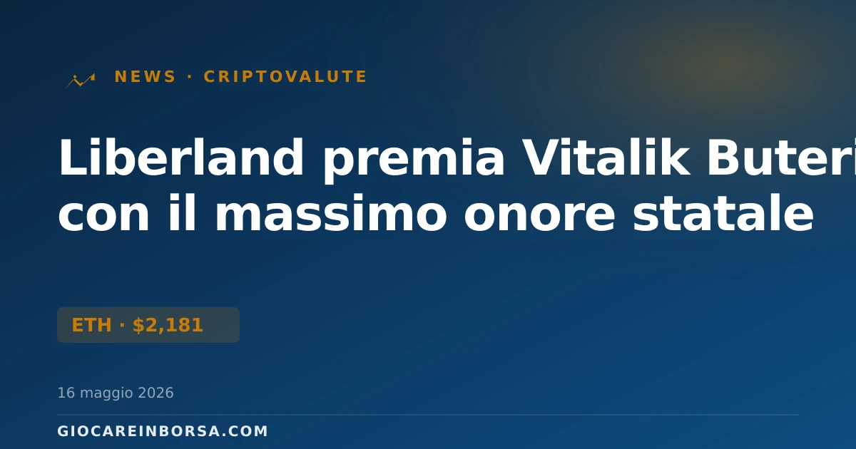 Liberland premia Vitalik Buterin con il massimo onore statale