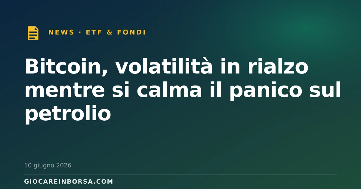 Bitcoin, volatilità in rialzo mentre si calma il panico sul petrolio