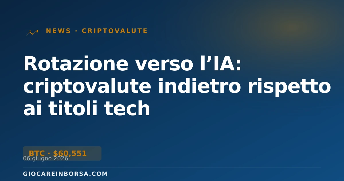 Rotazione verso l’IA: criptovalute indietro rispetto ai titoli tech