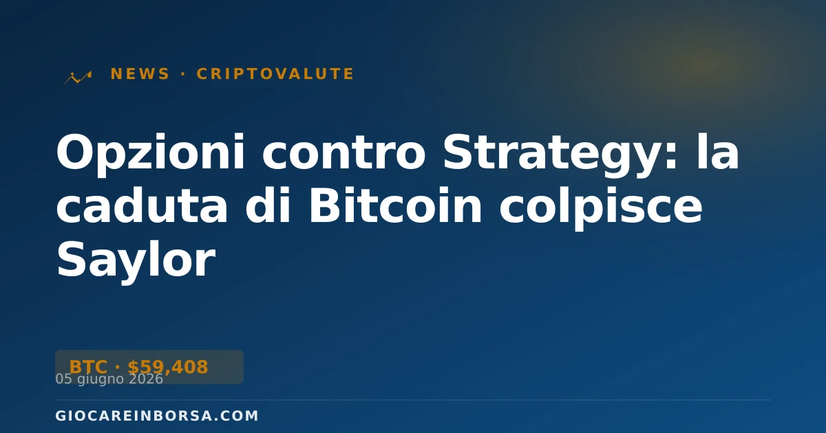 Opzioni contro Strategy: la caduta di Bitcoin colpisce Saylor