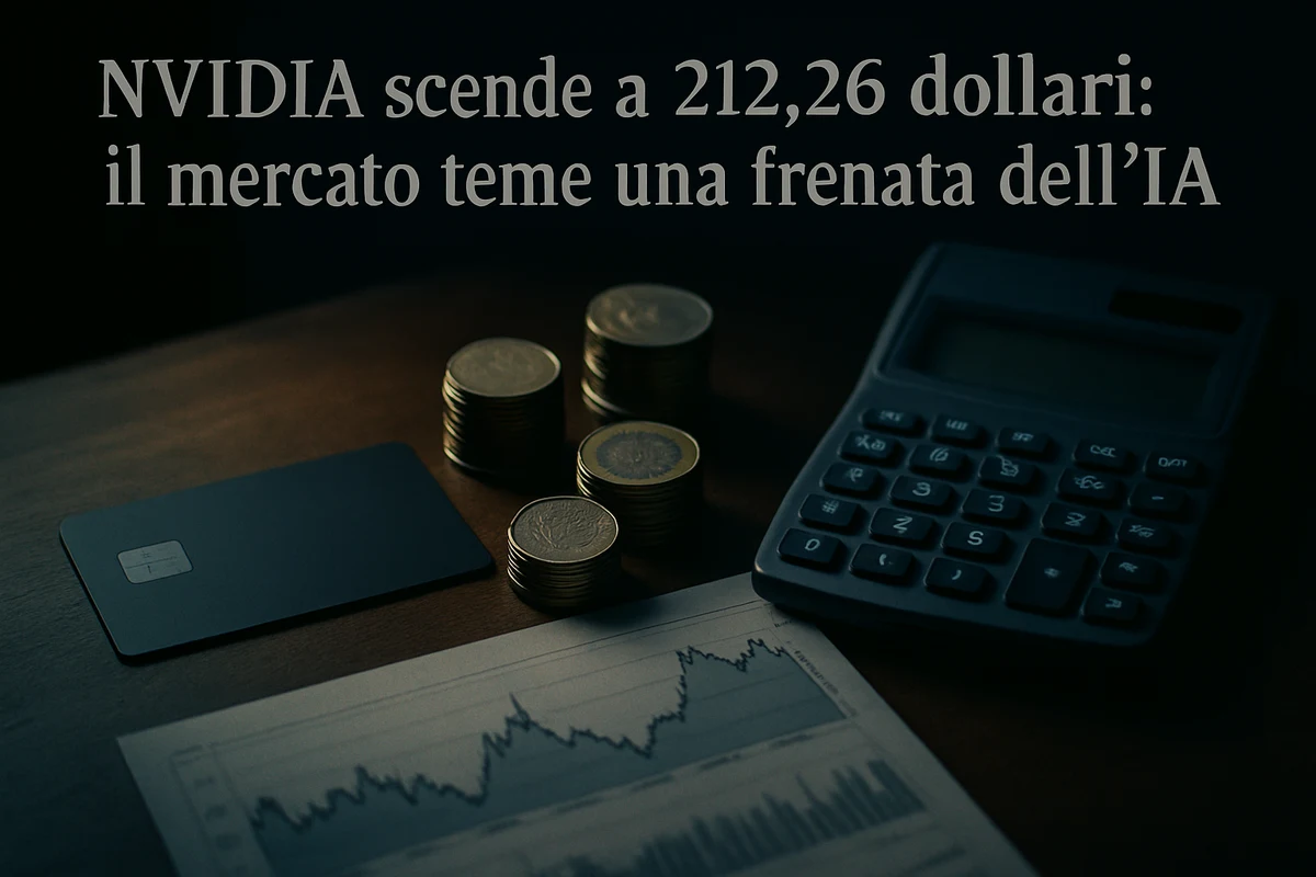 NVIDIA scende a 212,26 dollari: il mercato teme una frenata dell’IA