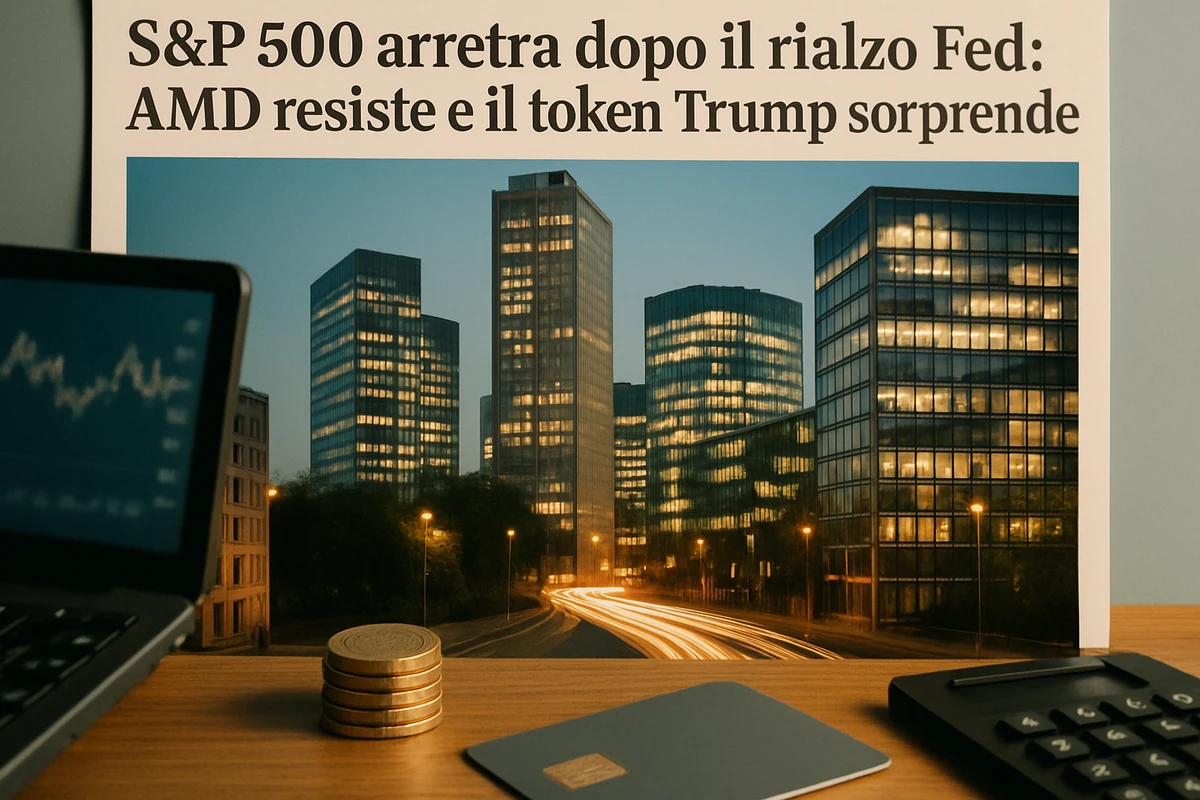 S&P 500 arretra dopo il rialzo Fed: AMD resiste e il token Trump sorprende