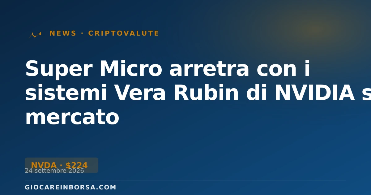 Super Micro arretra con i sistemi Vera Rubin di NVIDIA sul mercato