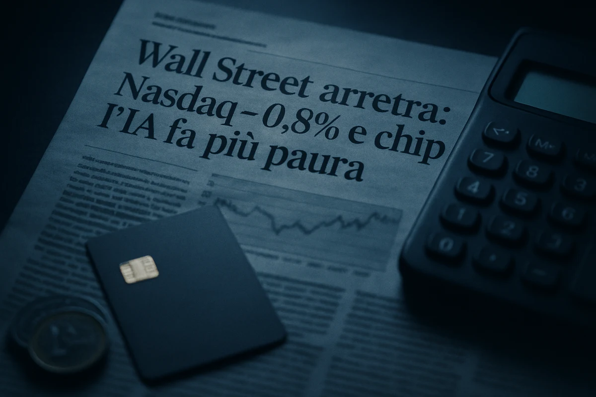 Wall Street arretra: Nasdaq -0,8% e chip in calo, l’IA fa più paura