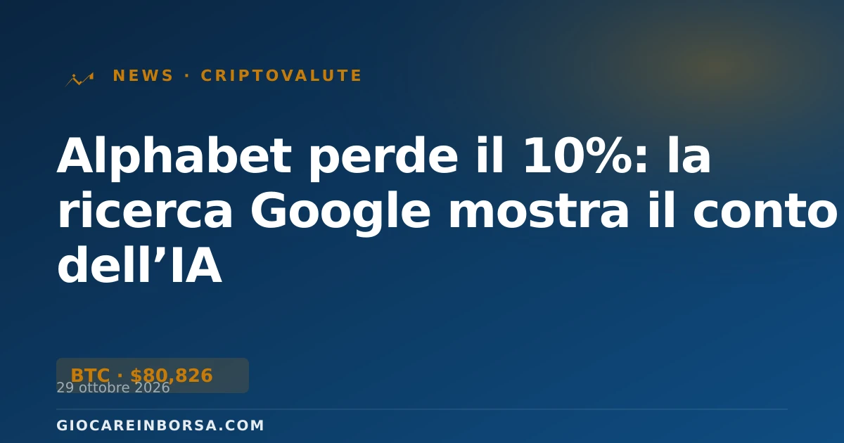 Alphabet perde il 10%: la ricerca Google mostra il conto dell’IA