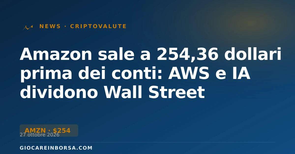 Amazon sale a 254,36 dollari prima dei conti: AWS e IA dividono Wall Street