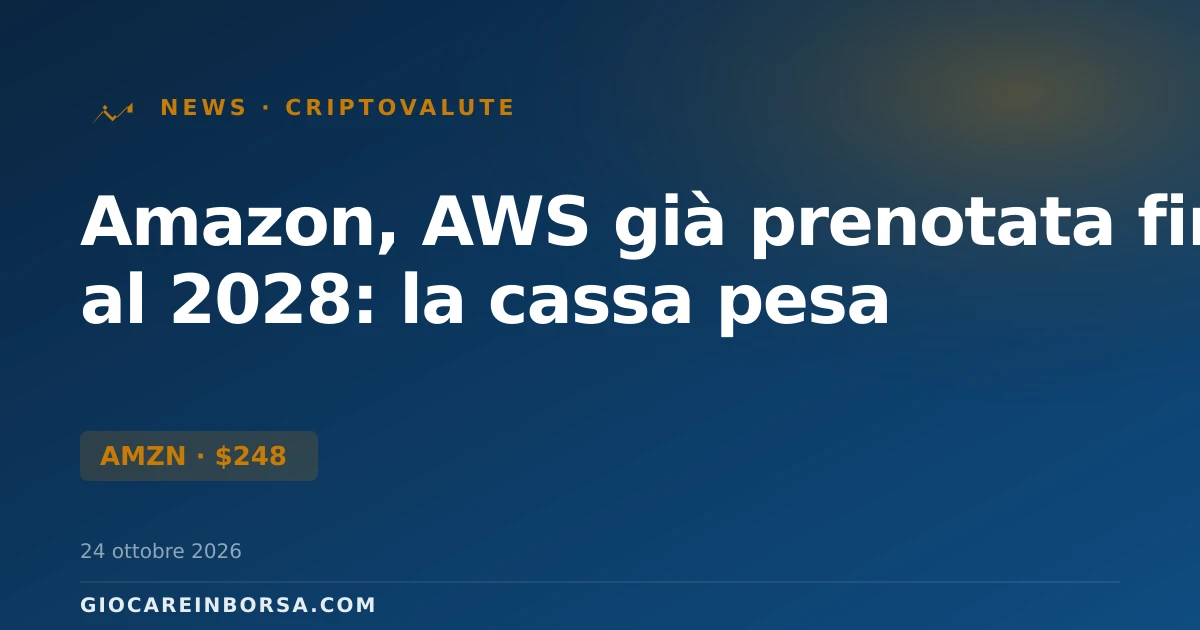 Amazon, AWS già prenotata fino al 2028: la cassa pesa