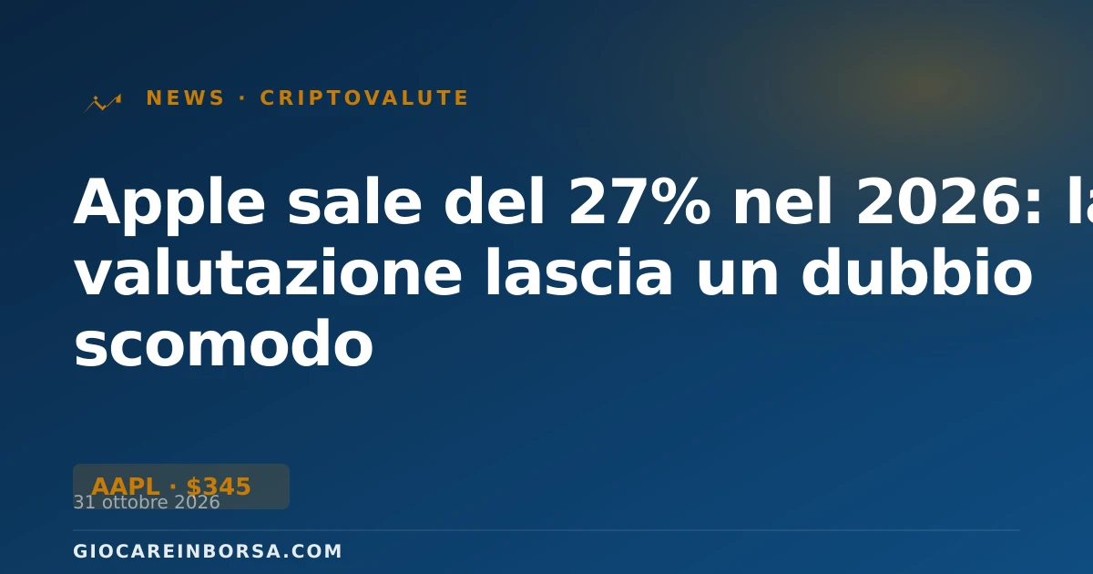 Apple sale del 27% nel 2026: la valutazione lascia un dubbio scomodo