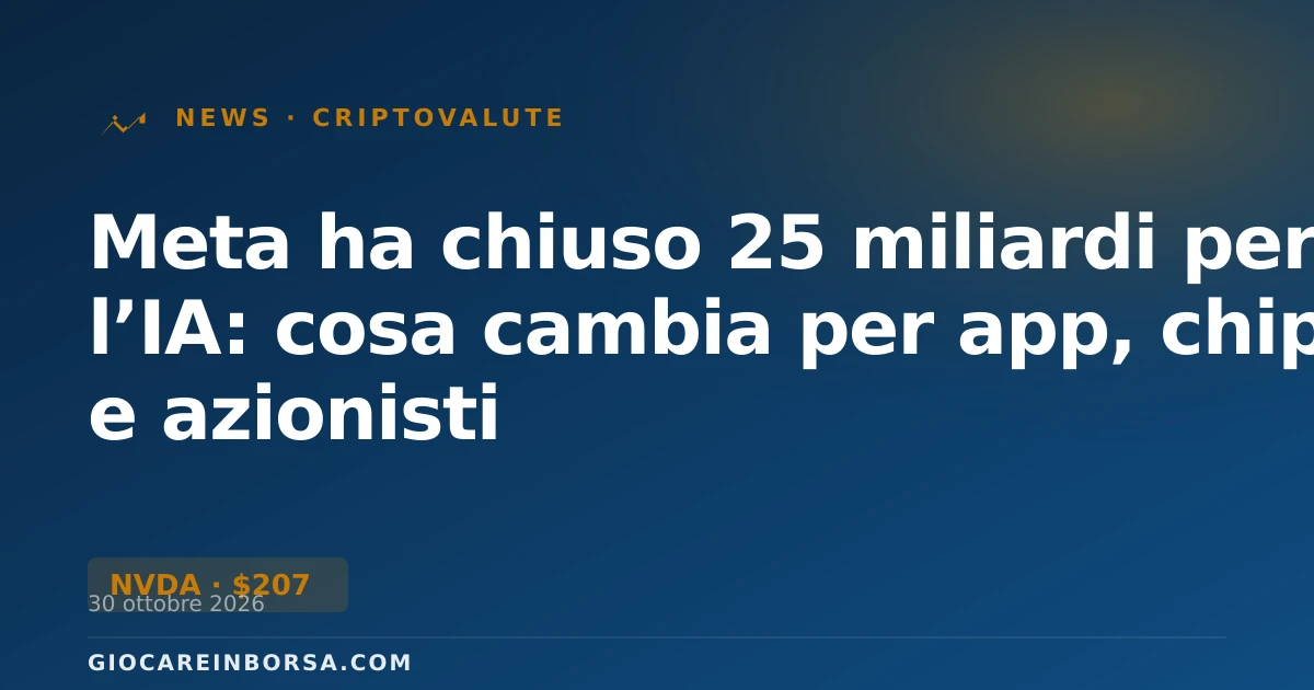 Meta ha chiuso 25 miliardi per l’IA: cosa cambia per app, chip e azionisti