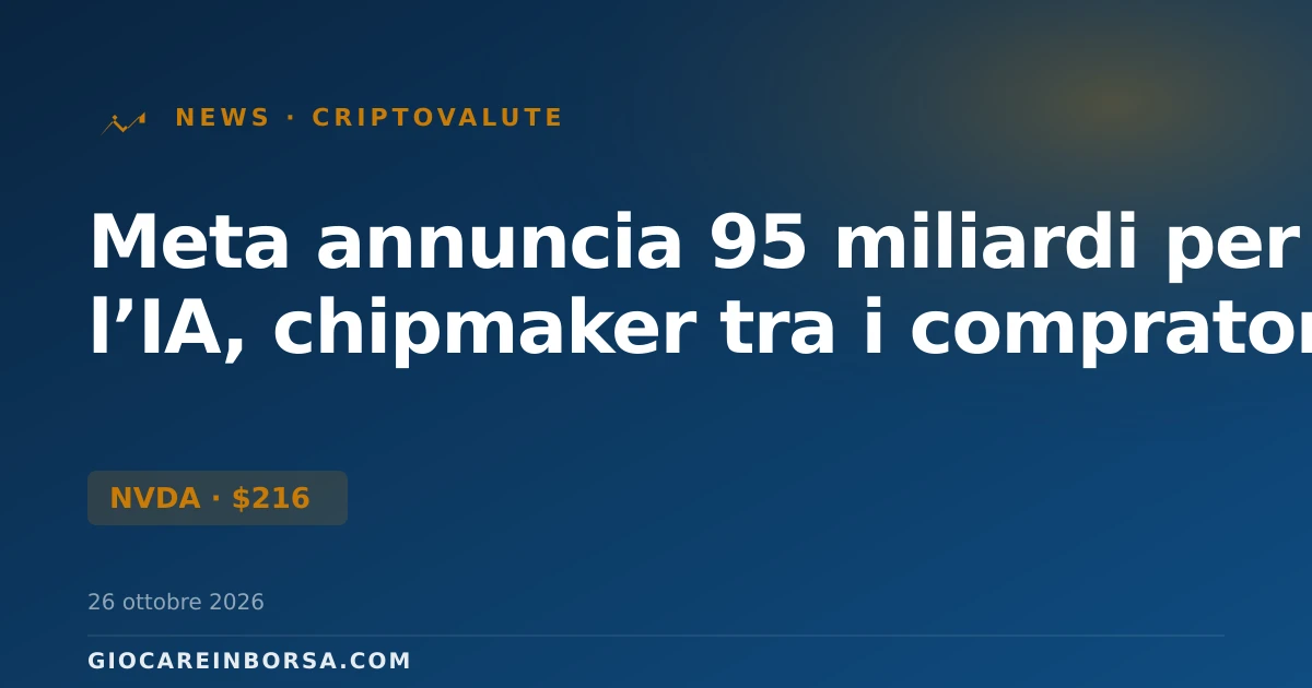 Meta annuncia 95 miliardi per l’IA, chipmaker tra i compratori
