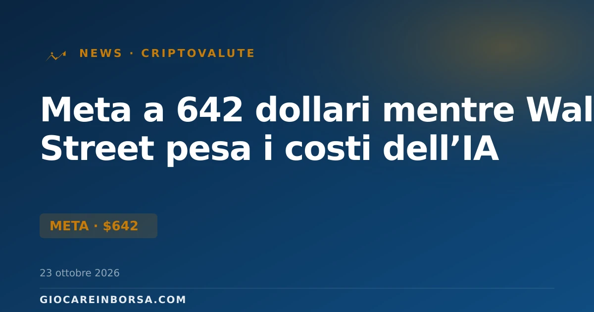 Meta a 642 dollari mentre Wall Street pesa i costi dell’IA