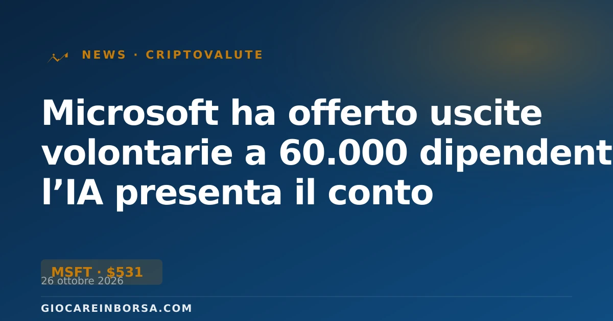 Microsoft ha offerto uscite volontarie a 60.000 dipendenti: l’IA presenta il conto