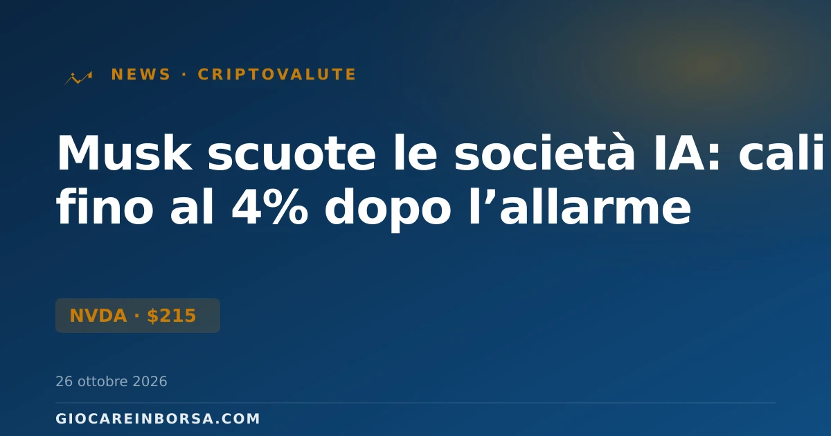 Musk scuote le società IA: cali fino al 4% dopo l’allarme