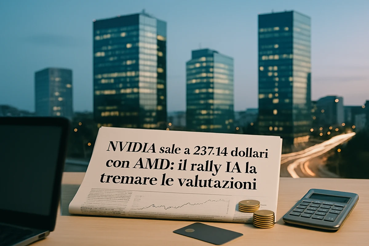 NVIDIA sale a 237,14 dollari con AMD: il rally IA fa tremare le valutazioni