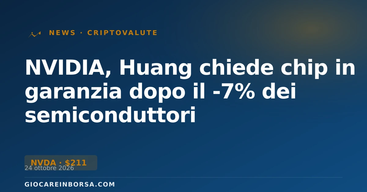 NVIDIA, Huang chiede chip in garanzia dopo il -7% dei semiconduttori
