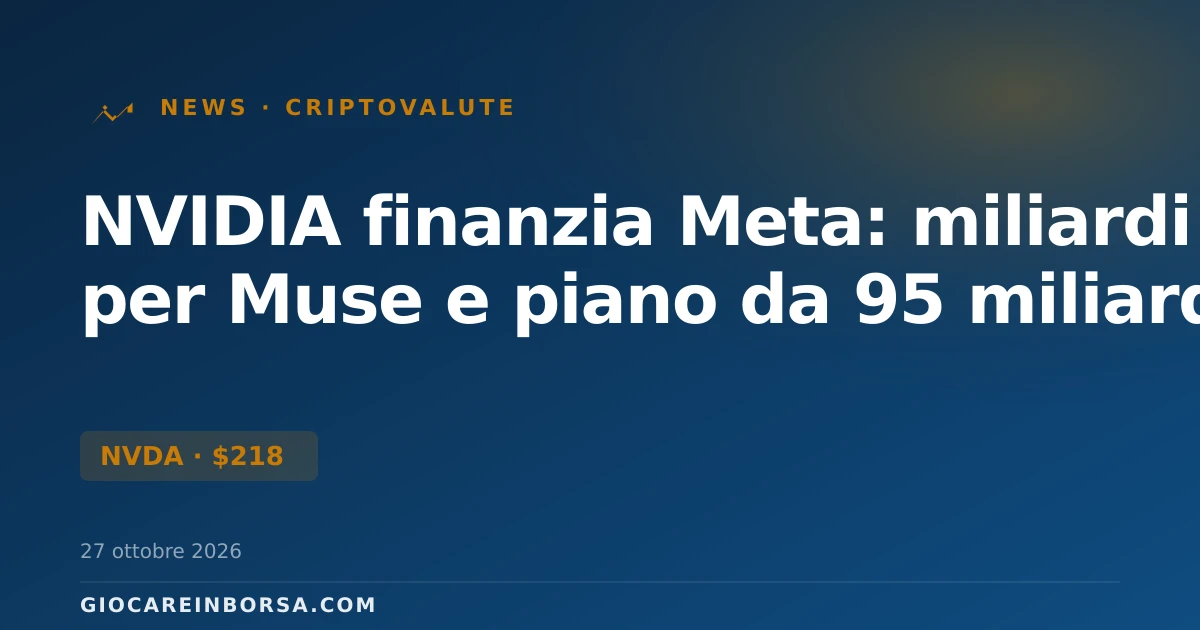 NVIDIA finanzia Meta: miliardi per Muse e piano da 95 miliardi